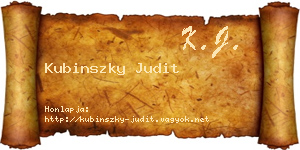 Kubinszky Judit névjegykártya